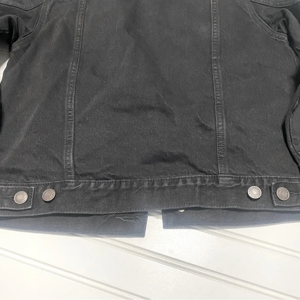 Old Navy Long Sleeve Denim Jean Jacket Black Wash Girls Size Large (10-12)